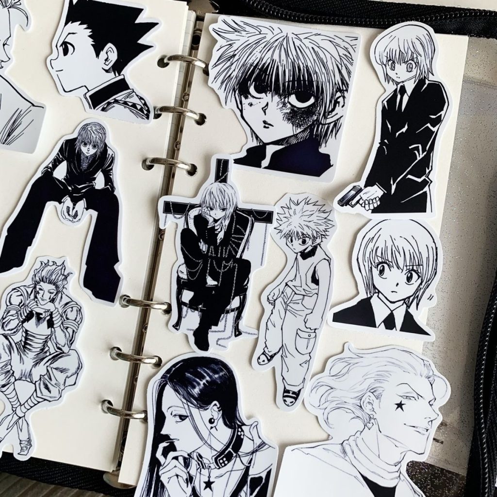 HUNTERxHUNTER Black and White Stickers Waterproof HD Stickers Handbook Notebook Stickers 1 - Hunter X Hunter Store