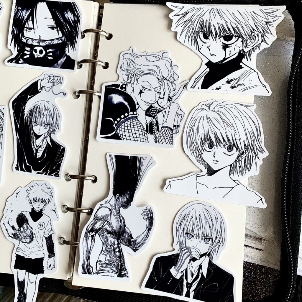 HUNTERxHUNTER Black and White Stickers Waterproof HD Stickers Handbook Notebook Stickers 2 - Hunter X Hunter Store