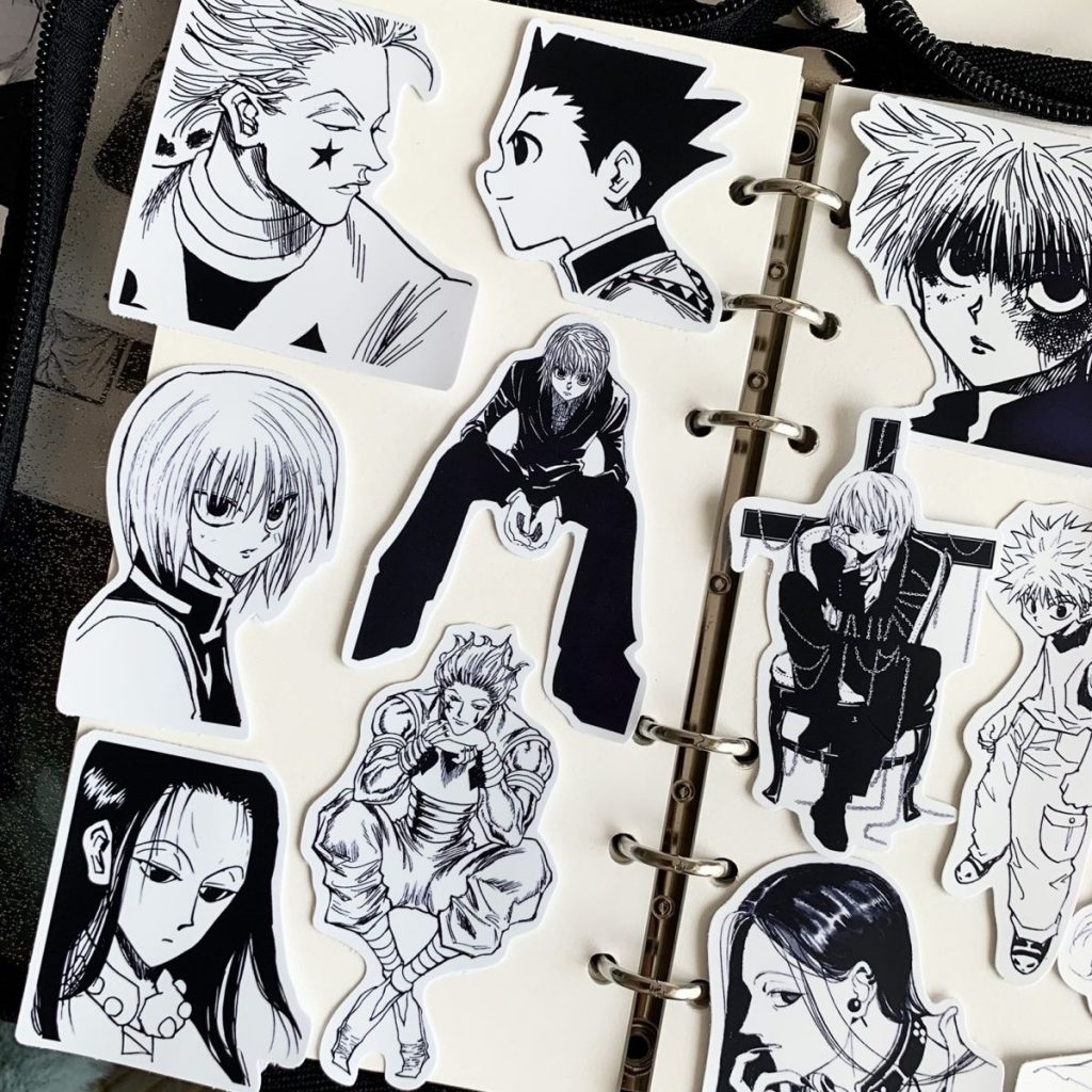 HUNTERxHUNTER Black and White Stickers Waterproof HD Stickers Handbook Notebook Stickers 4 - Hunter X Hunter Store