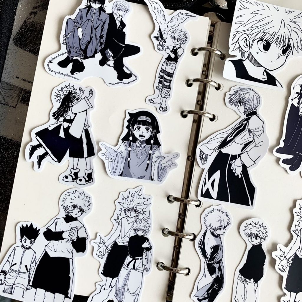 HUNTERxHUNTER Black and White Stickers Waterproof HD Stickers Handbook Notebook Stickers 5 - Hunter X Hunter Store